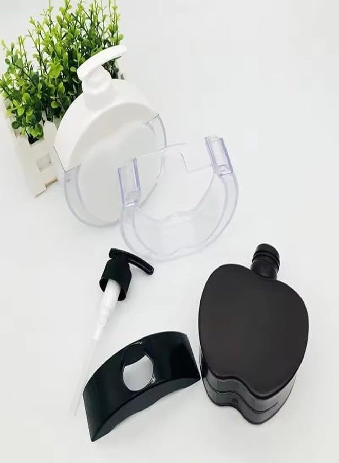 Copelle Apple-Shaped soap Dispenser for wash Basin Plastic Detachable Hand sanitizer Shower Gel Bottle for Bathroom handwash Dispenser Bottle Kitchen Accessories Items for Home (Black) (Pack of 1) - Image 4